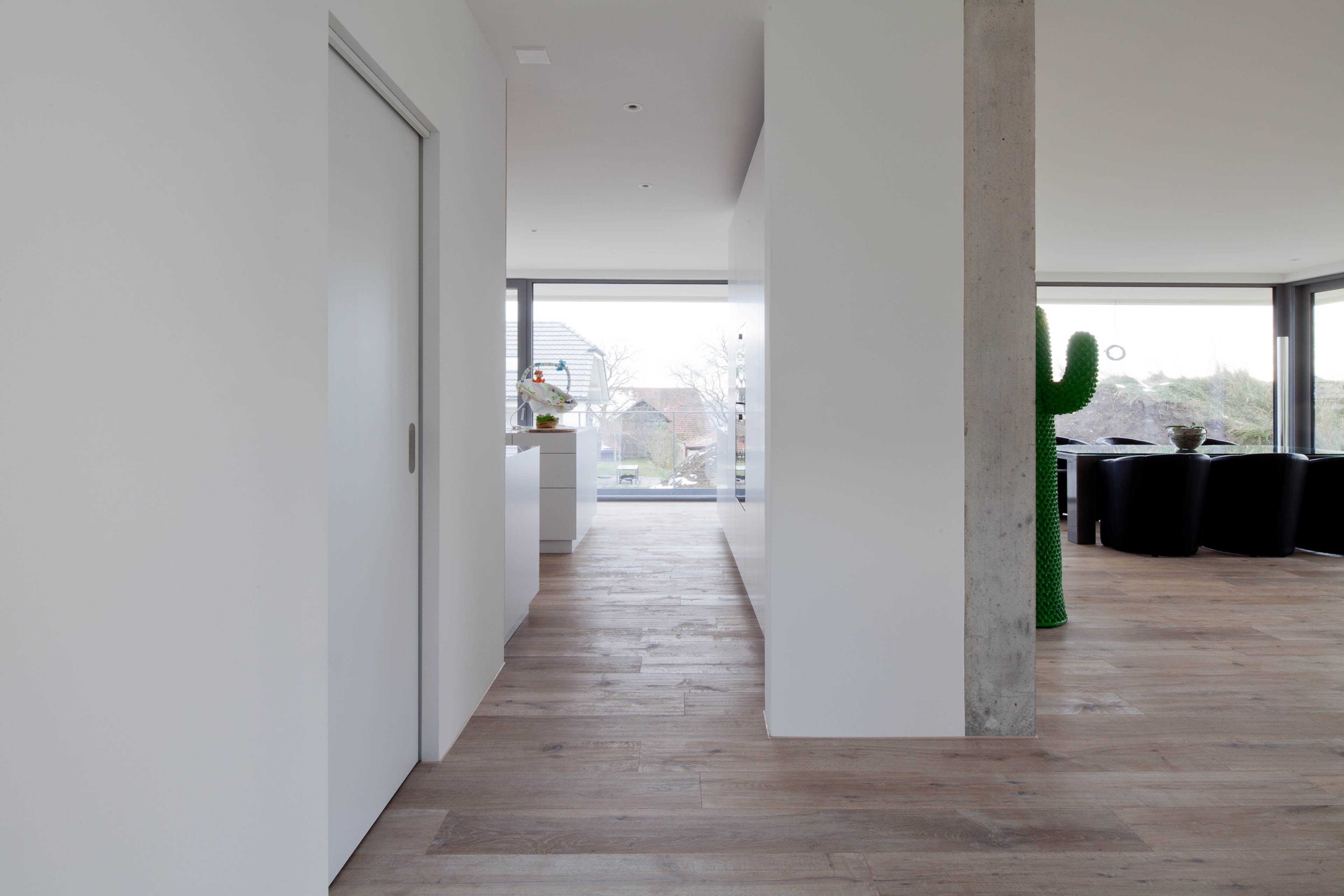 Landhausdiele Eiche weiss im Einfamilienhaus