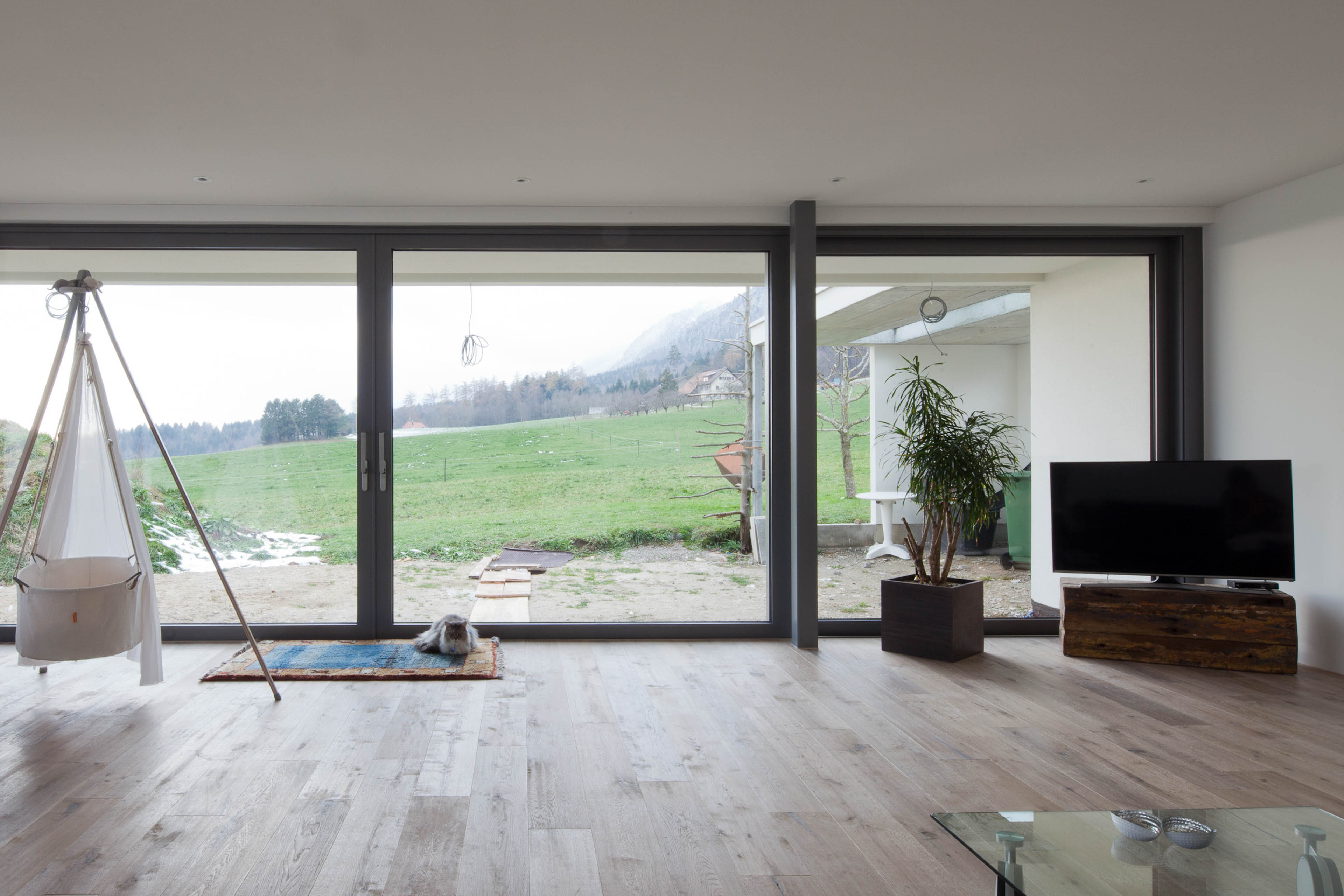 Landhausdiele Eiche weiss im Einfamilienhaus