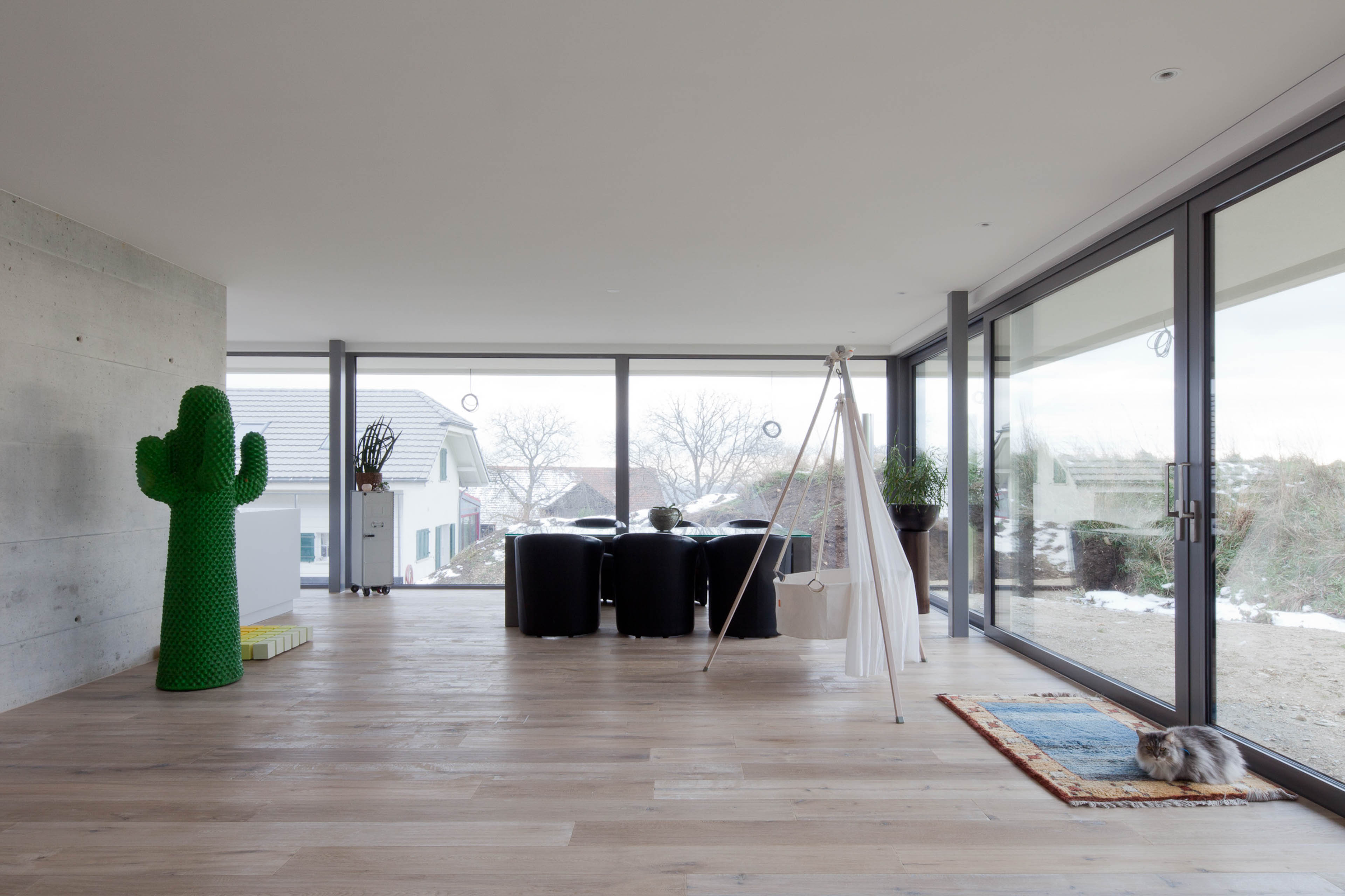 Landhausdiele Eiche weiss im Einfamilienhaus